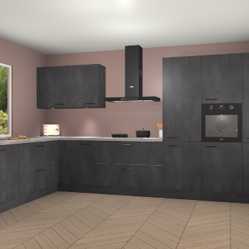 Beton Zwarte keuken Debrecen 70723