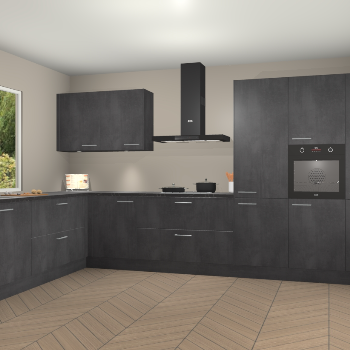 Beton Zwarte keuken Debrecen 70726