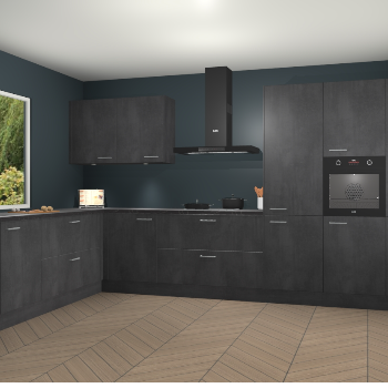 Beton Zwarte keuken Debrecen 70727