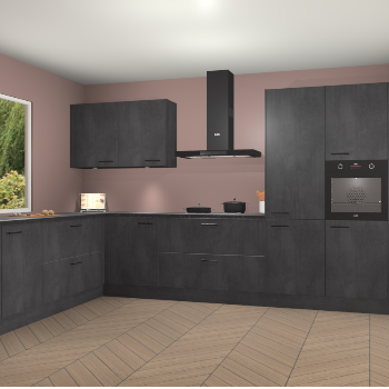 Beton Zwarte keuken Debrecen 70729