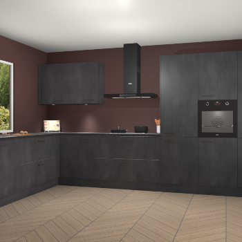 Beton Zwarte keuken Debrecen 70730