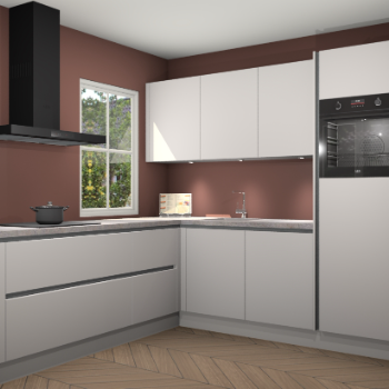 Zijdegrijze greeploze keuken Leeds 85535