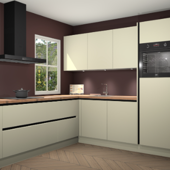 Magnolia greeploze keuken Leeds 85550