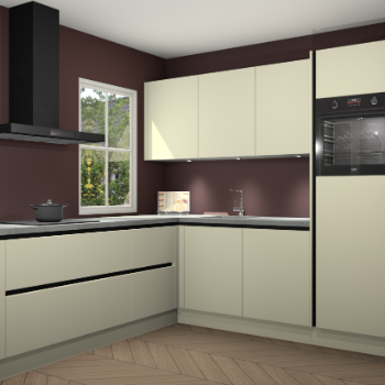Magnolia greeploze keuken Leeds 85556