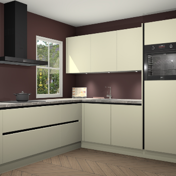 Magnolia greeploze keuken Leeds 85570