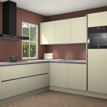 Magnolia greeploze keuken Leeds 85573