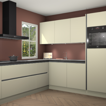 Magnolia greeploze keuken Leeds 85582