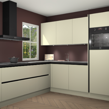 Magnolia greeploze keuken Leeds 85584