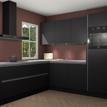 Zwarte greeploze keuken Leeds 85594