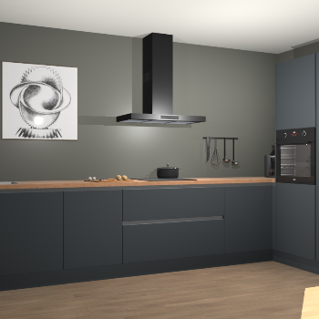 Onygrijze greeploze keuken Khao Lak 71476