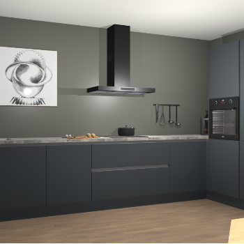 Onygrijze greeploze keuken Khao Lak 72308