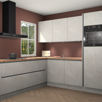 Beton opaal greeploze keuken Leeds 85628