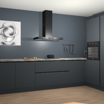 Onygrijze greeploze keuken Khao Lak 72311