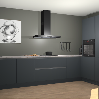 Onygrijze greeploze keuken Khao Lak 72314