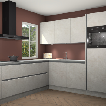 Beton opaal greeploze keuken Leeds 85636