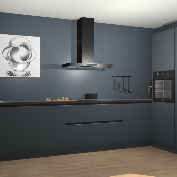 Onygrijze greeploze keuken Khao Lak 72323