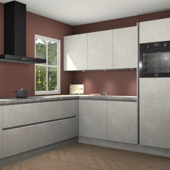 Beton opaal greeploze keuken Leeds 85648