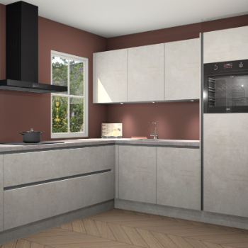 Beton opaal greeploze keuken Leeds 85654