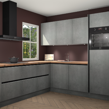 Beton parelgrijs greeploze keuken Leeds 85670