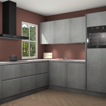 Beton parelgrijs greeploze keuken Leeds 87166