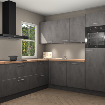 Beton antraciet keuken Leeds 87225