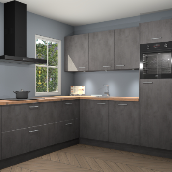 Beton antraciet keuken Leeds 87226