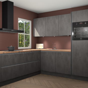 Beton antraciet greeploze keuken Leeds 87227