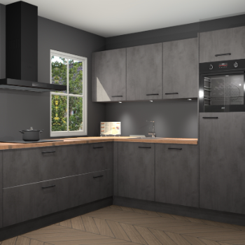 Beton antraciet keuken Leeds 87228