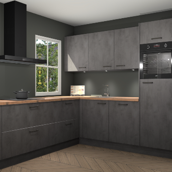 Beton antraciet keuken Leeds 87229