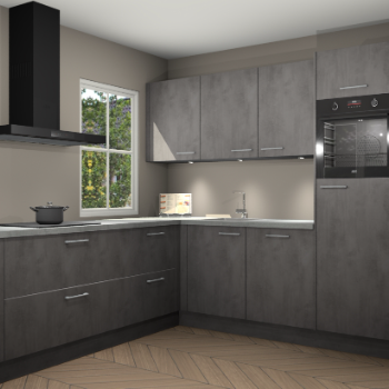 Beton antraciet keuken Leeds 87237