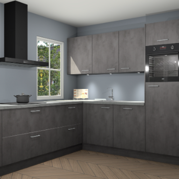 Beton antraciet keuken Leeds 87238