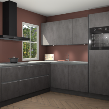 Beton antraciet greeploze keuken Leeds 87239