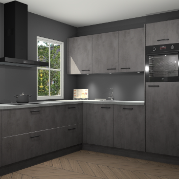 Beton antraciet keuken Leeds 87240
