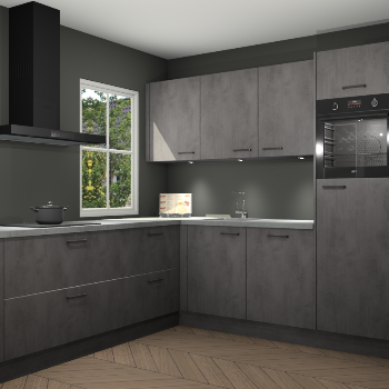Beton antraciet keuken Leeds 87241
