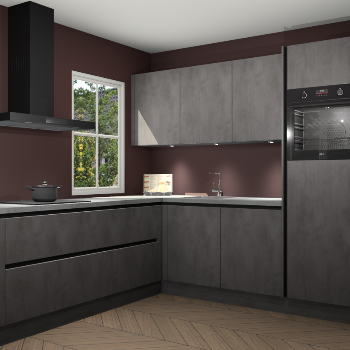 Beton antraciet greeploze keuken Leeds 87242