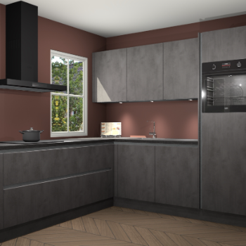 Beton antraciet greeploze keuken Leeds 87245