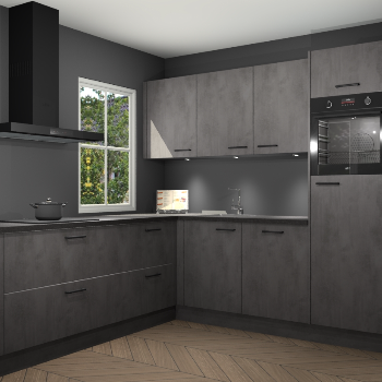 Beton antraciet keuken Leeds 87246