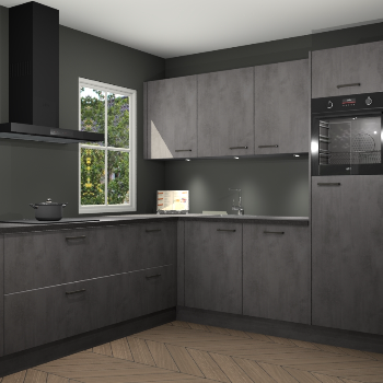 Beton antraciet keuken Leeds 87248