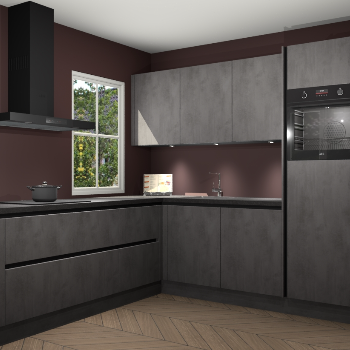 Beton antraciet greeploze keuken Leeds 87249