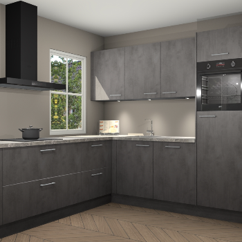 Beton antraciet keuken Leeds 87250