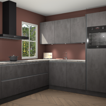 Beton antraciet greeploze keuken Leeds 87252