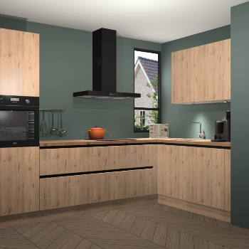 Madera Natuur greeploze keuken Vlaanderen 47175