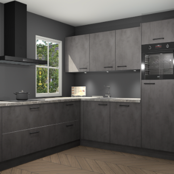 Beton antraciet keuken Leeds 87253