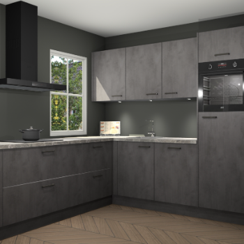 Beton antraciet keuken Leeds 87254