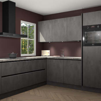 Beton antraciet greeploze keuken Leeds 87255