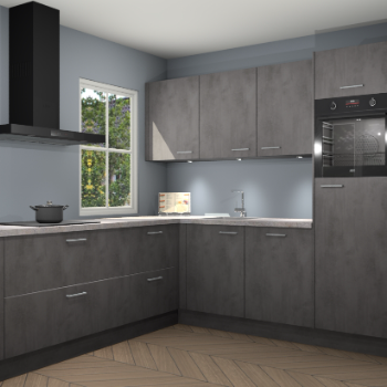 Beton antraciet keuken Leeds 87257