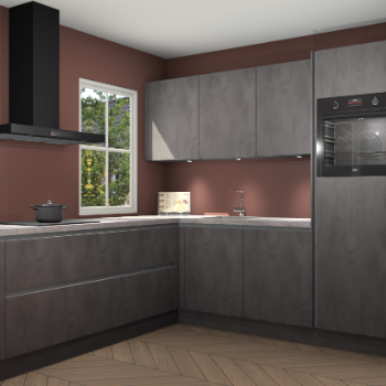 Beton antraciet greeploze keuken Leeds 87258