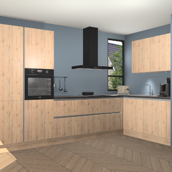 Madera Natuur greeploze keuken Vlaanderen 47421