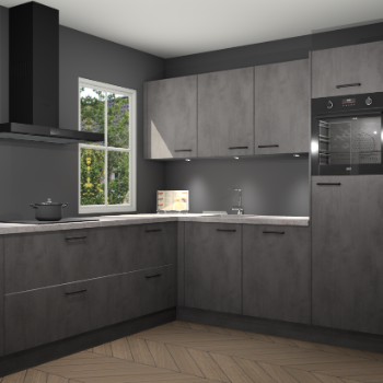 Beton antraciet keuken Leeds 87259