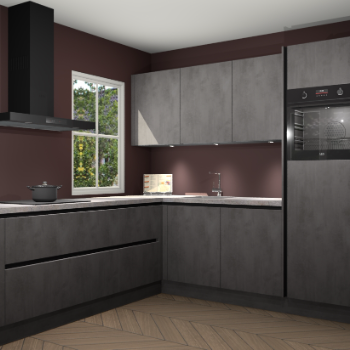 Beton antraciet greeploze keuken Leeds 87261